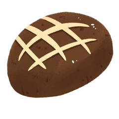 Cute bakery illustration food elements set collection