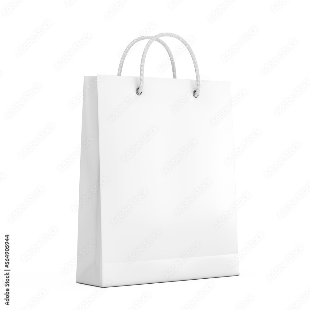 Poster white paper shopping bag mockup with free space for your design. 3d rendering