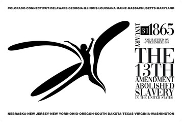 An abstract vector representation of Juneteenth on an isolated white background