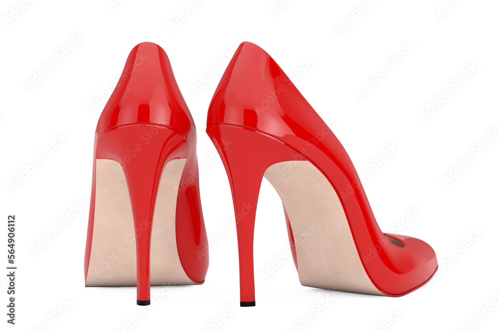 Aufkleber red high heels wooman shooes. 3d rendering