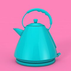 Modern Blue Electric Kitchen Kettle in Duotone Style. 3d Rendering