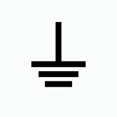 Ground Icon. Symbol of Grounding Lightning or Electrical Current