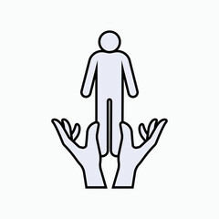 Human Rights Icon. Symbol of Humanity Basic Right.   