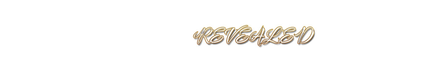 Naklejka premium Revealed word gold typography banner with transparent background