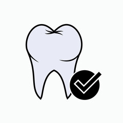 Strong Teeth Icon. Intact Symbol.     