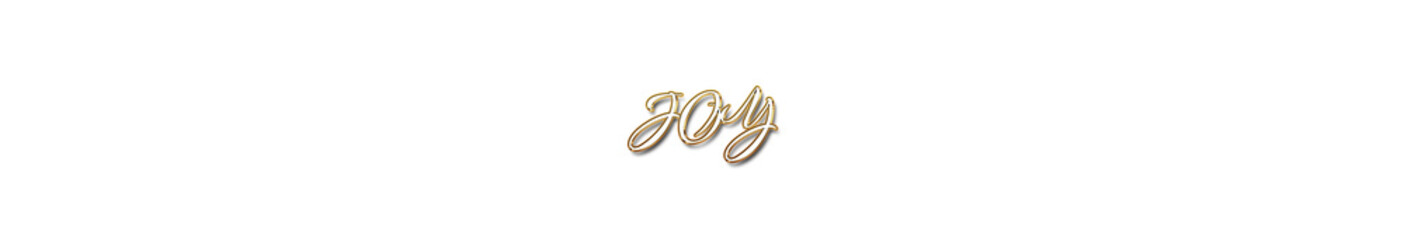 Joy word gold typography banner with transparent background