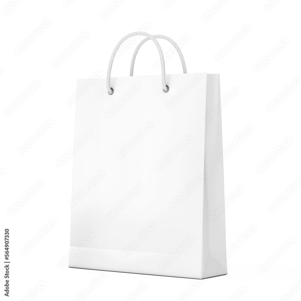 Poster white paper shopping bag mockup with free space for your design. 3d rendering