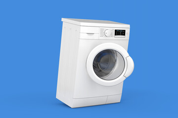 Modern White Washing Machine. 3d Rendering