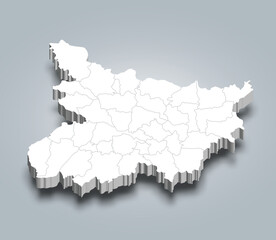 Bihar 3d district map is a state of India