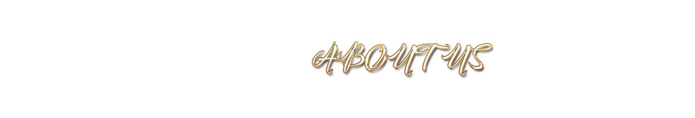About us word gold typography banner with transparent background	