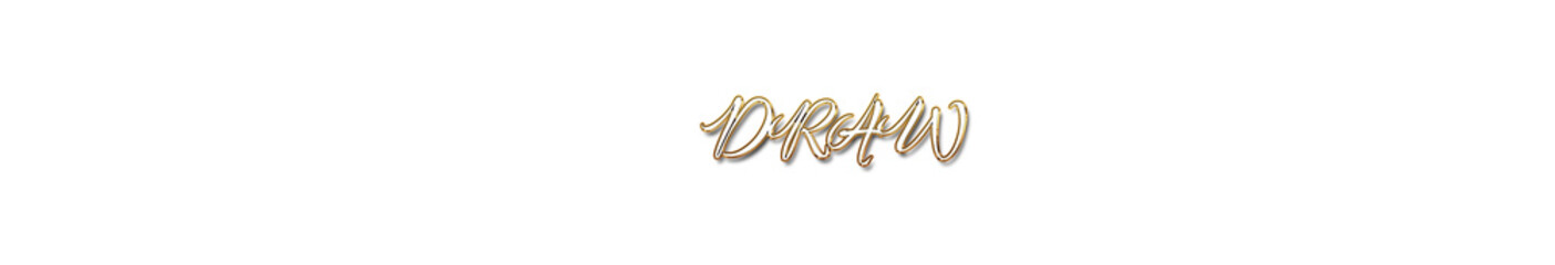 Draw word gold typography banner with transparent background	