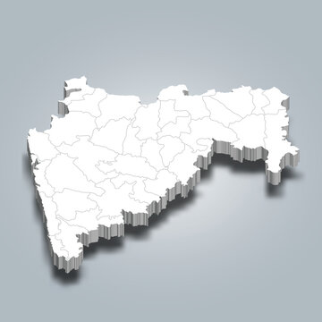 Maharashtra 3d district map is a state of India