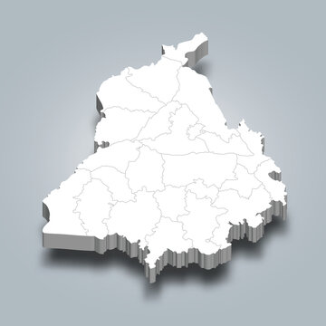 Punjab 3d district map is a state of India
