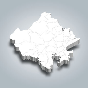 Rajasthan 3d district map is a state of India