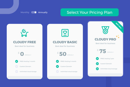 A Presentation Of Hosting Pricing Table Infographic