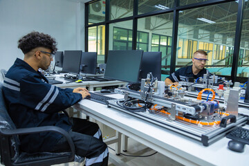 Robot engineers invent robots of the future that can replace humans.