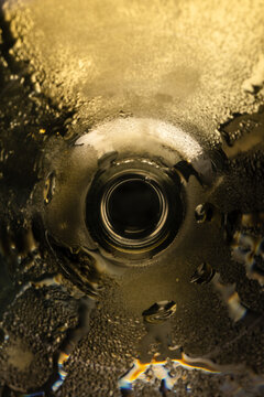 Abstract background of glass of cold white wine