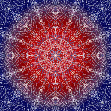 Red and blue mandala pattern