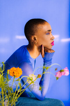 Profile Portrait Of Gorgeous Black Woman