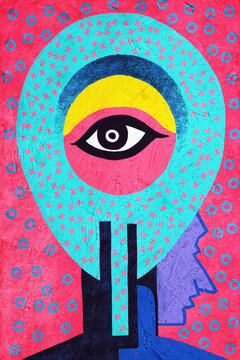 abstract portrait painting for decoration