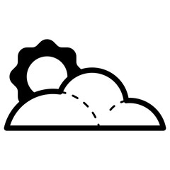 sun with cloud weather illustration