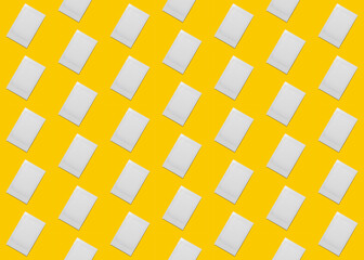 White instant photos on yellow background