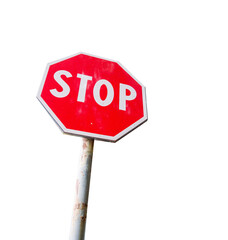 Red stop sign, isolated image