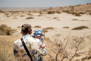 father with his baby outdoors