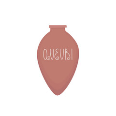 Kvevri vector illustration with lettering. Traditional Georgian brown clay vessel Qvevri