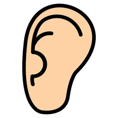 ear filled line icon