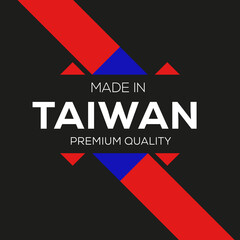 Made in Taiwan, vector illustration.