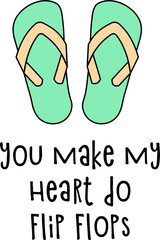 Art & Illustration of cute summer flip flops