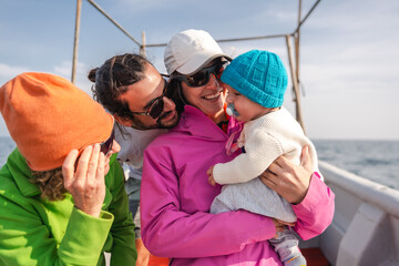 young family portrait outdoors