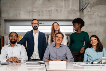 Portrait Of A Diverse Group Of Business People In The Office