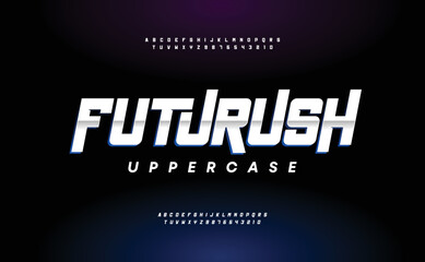 Modern futuristic alphabet fonts. Sport typography urban style font for technology, digital, movie logo design. Vector illustration of word