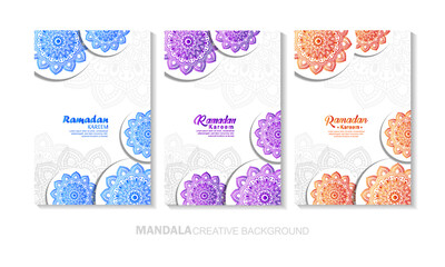vector ramadan background islamic ramadan template set