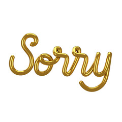 sorry letter in styled hand lettering with transparent background