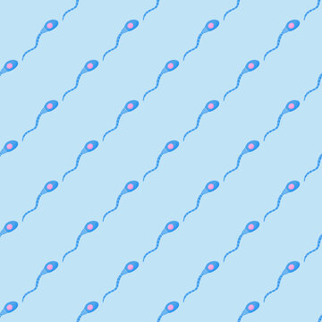 Spermatozoa reproduction fecundation pattern illustration
