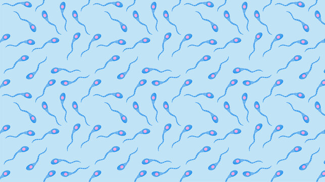 Spermatozoa reproduction fecundation pattern illustration