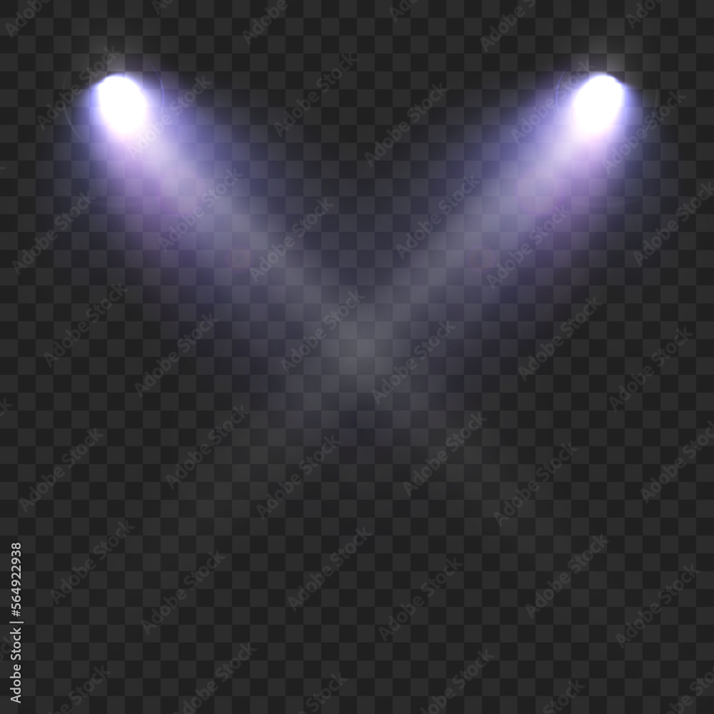 Aufkleber set of spotlight white light isolated on transparent background. vector glowing light effect with tr