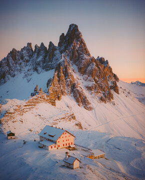 Tre Cime di Lavaredo at sunset  