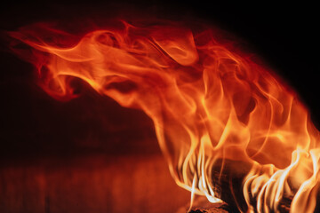 fire in the masonry oven