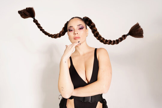 Haircare treatment. Long braids