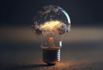 Ai-Generated Render of a Creative Lightbulb Illuminating a Resourceful Idea: Unlocking the Power of Imagination and Inspiration