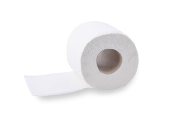Toilet paper, white tissues on white background