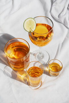 Set of various cocktails