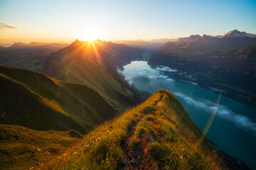 Magical sunrise in the alps