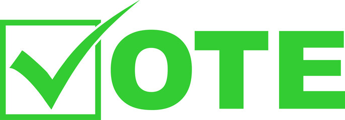 VOTE word green checkmark symbol design transparent © Ade