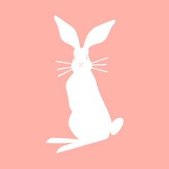 Hand drawn abstract vector graphic clipart illustration collection with blue adorable cute,realistic bunny character.Trendy kids modern design concept.Vector contemporary New Year and Easter symbol.