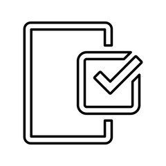 Document approval line icon. Outline vector.